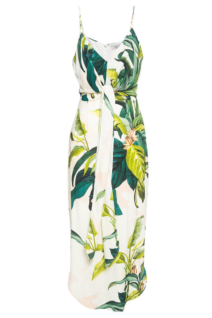 Tropical Palm Print Dress - Amelius