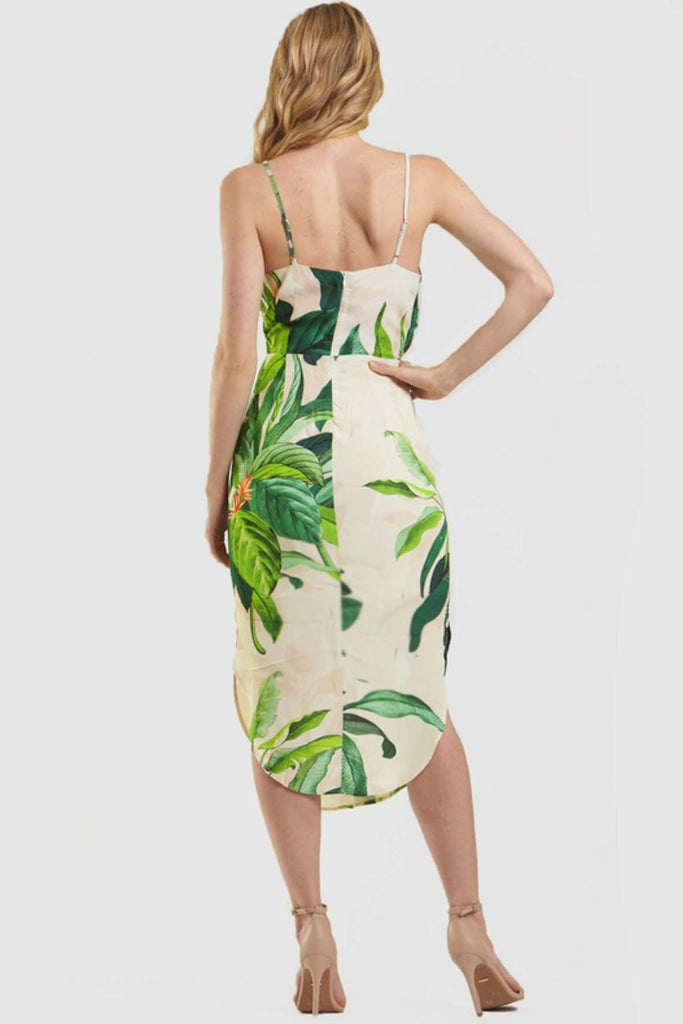 Tropical Palm Print Dress - Amelius