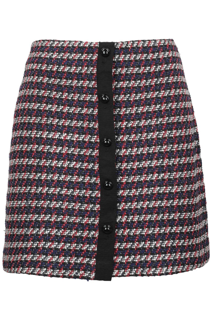Tweed Button Front Skirt - Loft