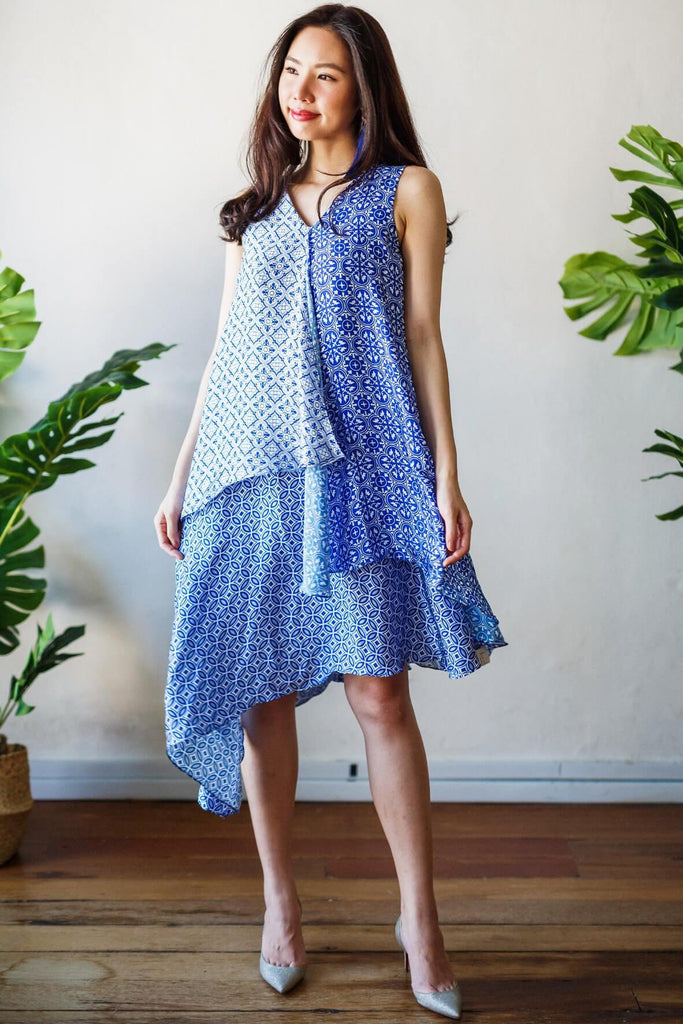 Peranakan Blu Layer Dress - Ans.Ein