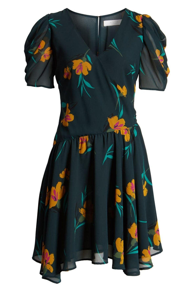 Asymmetrical Floral Dress - Astr