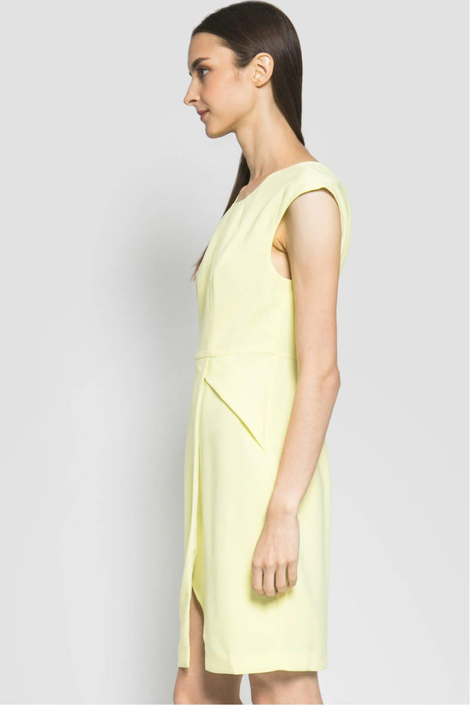 Cap Sleeve Dress Yellow - Baisi