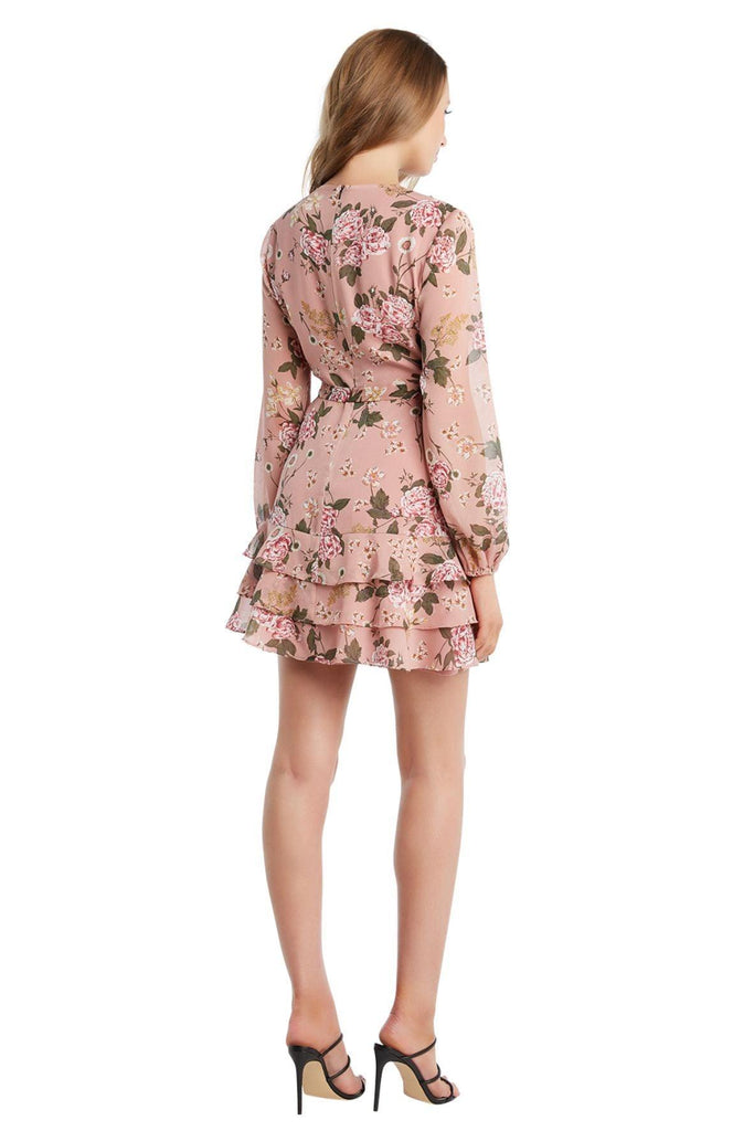 Frill Floral Dress - Bardot