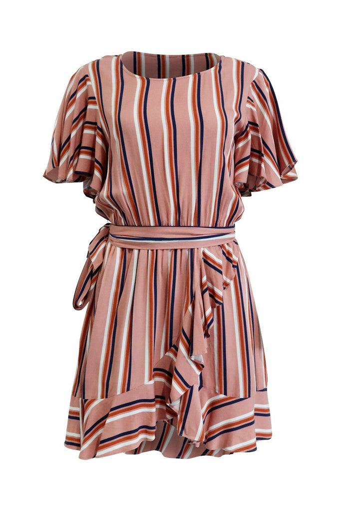 Peach Tricolor Striped Dress - Bb Dakota