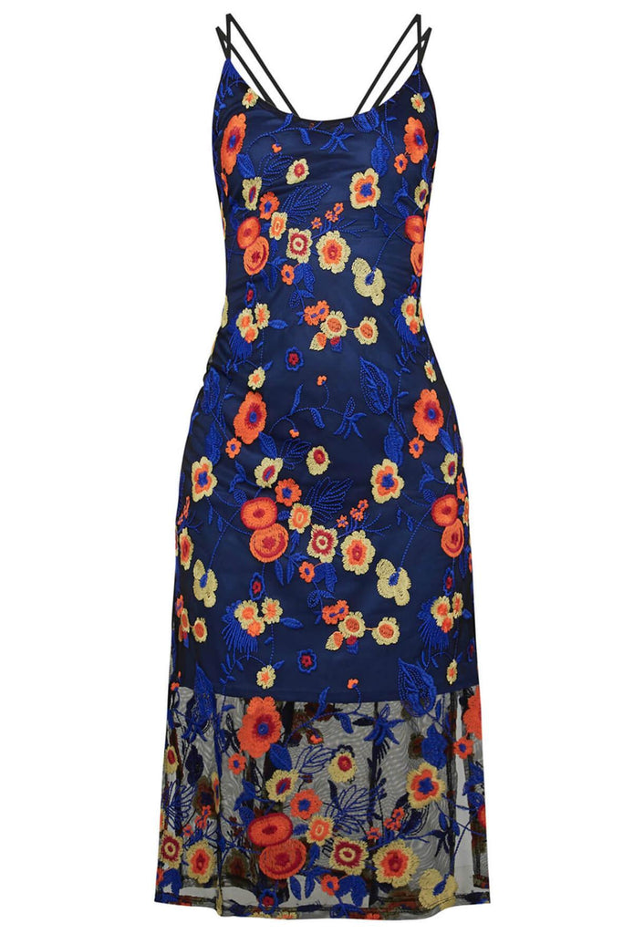 Floral-Embroidered Midi Dress - Bcbgeneration