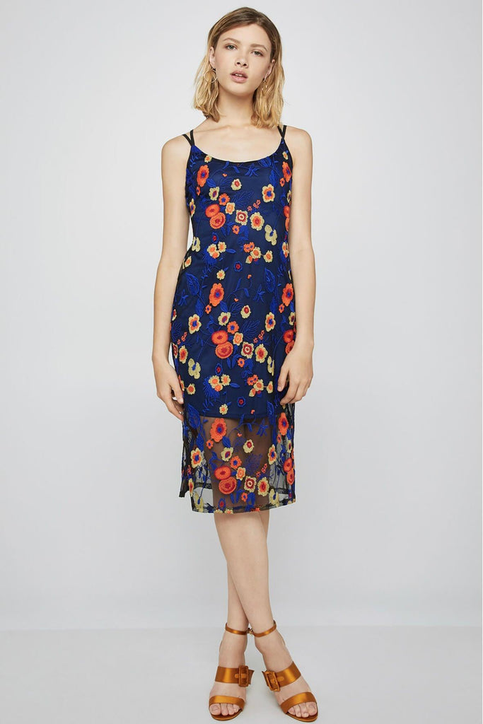 Floral-Embroidered Midi Dress - Bcbgeneration