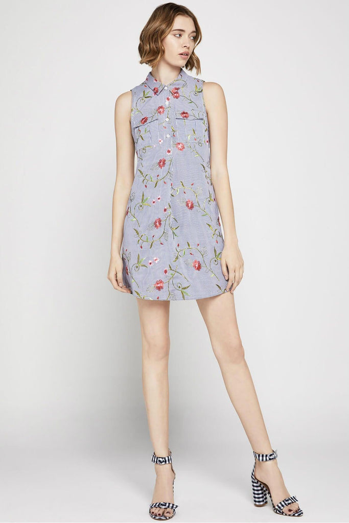 Sleeveless Floral Embroidered Dress - BCBGeneration