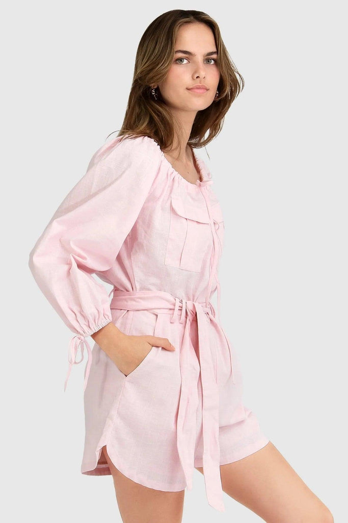 Mad About You Playsuit Pale Pink - Belle & Bloom