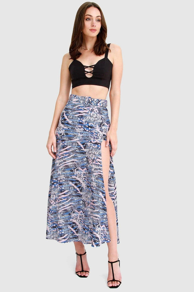 Ocean Drive Belted Maxi Skirt in Blush - Belle & Bloom
