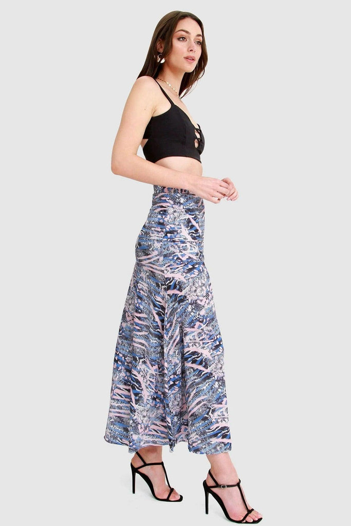 Ocean Drive Belted Maxi Skirt in Blush - Belle & Bloom