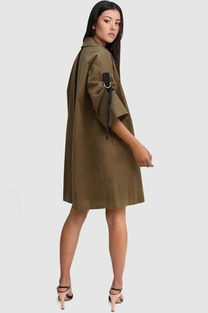 Russian Romance Oversized Trench Coat in Military - Belle & Bloom