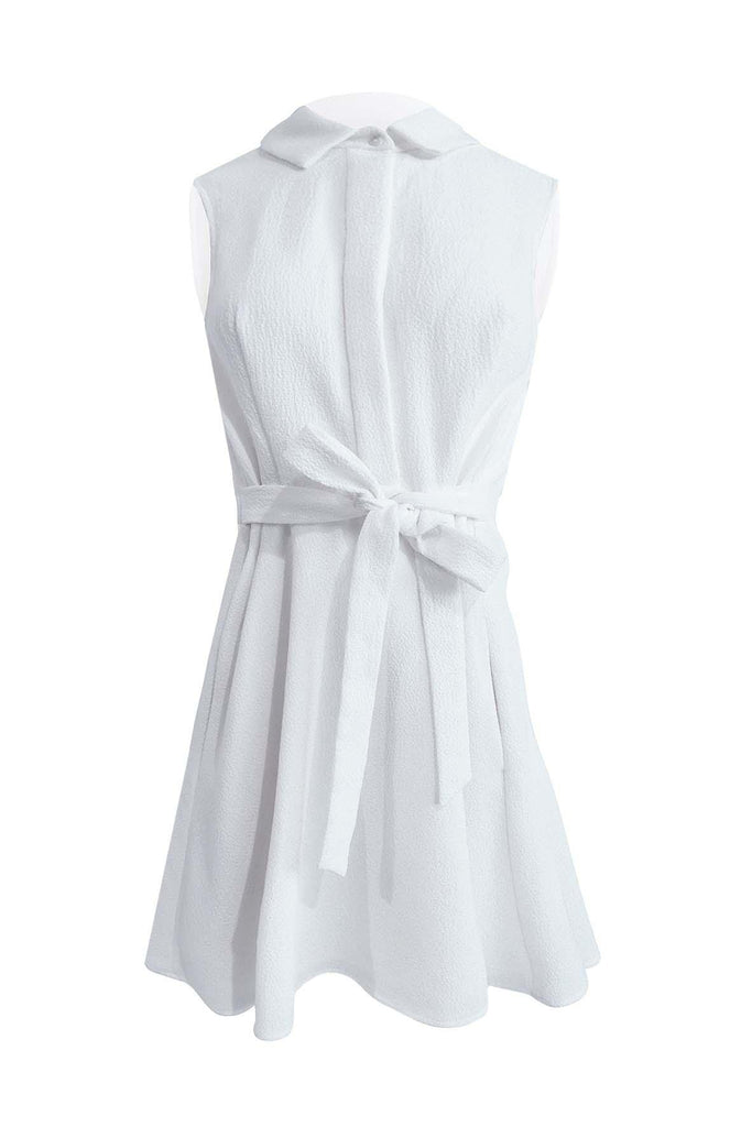 White Sleeveless Angel Dress With Ribbon - Black Halo