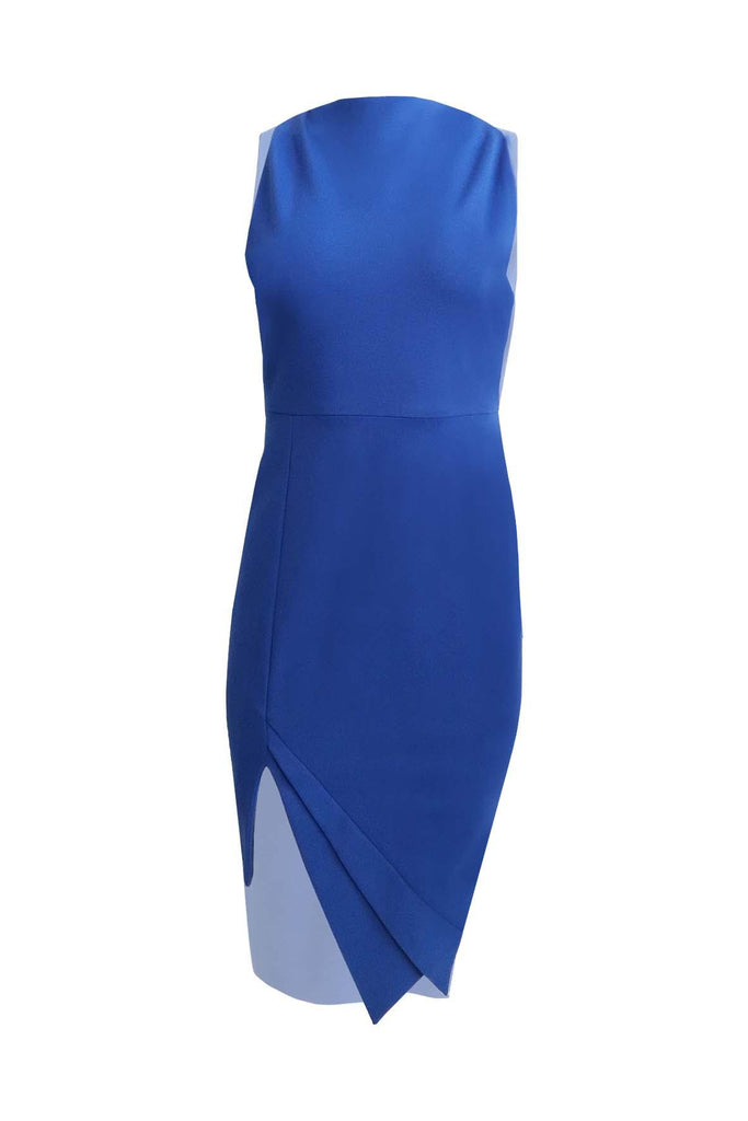 Sleeveless Cobalt Blue Asymmetrical Dress - Bless'Ed