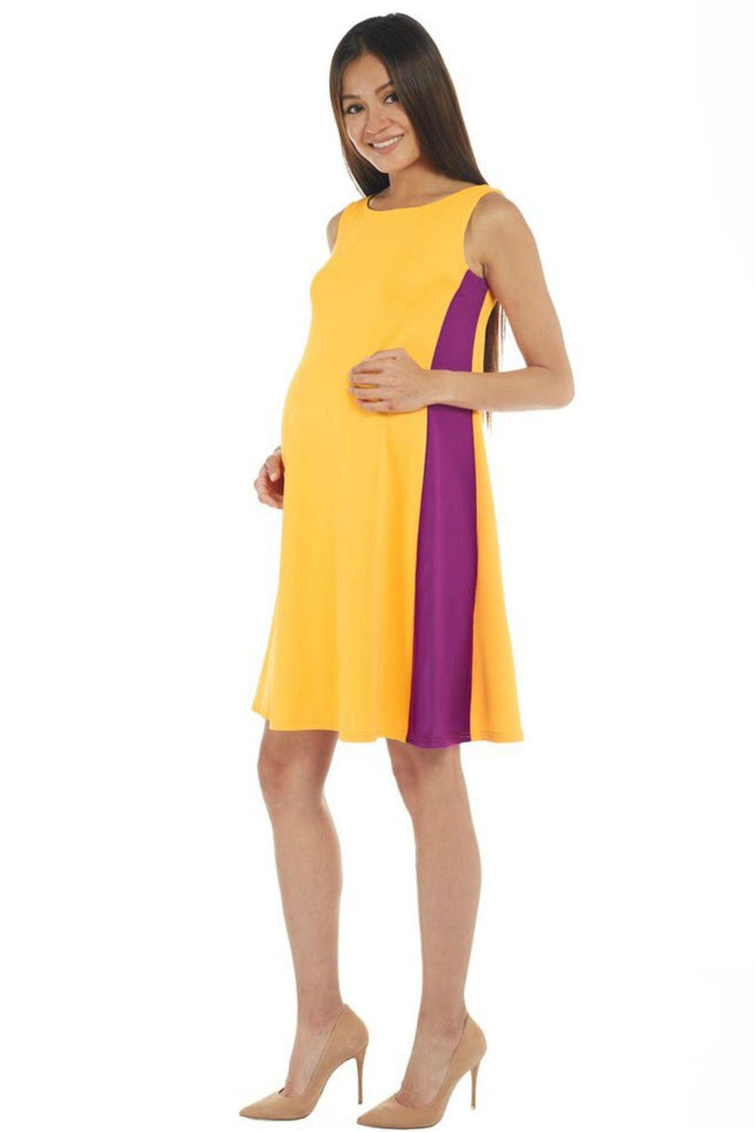 Yellow & Purple Tent Dress - Bohn Fabulous