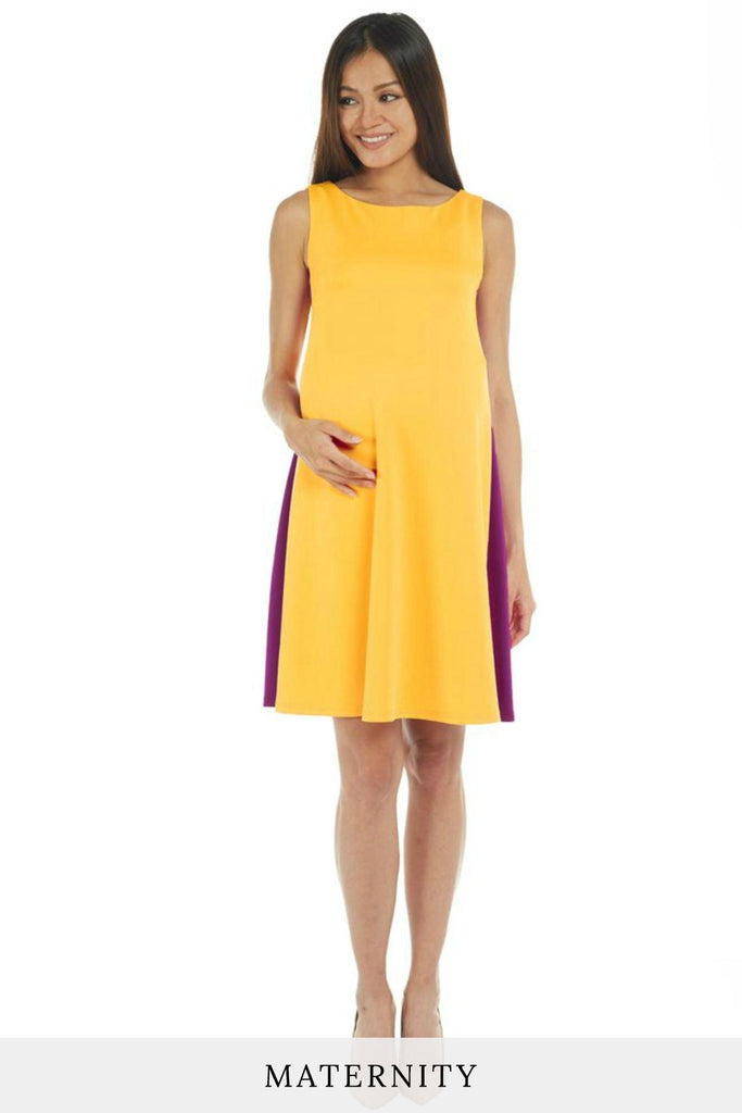 Yellow & Purple Tent Dress - Bohn Fabulous