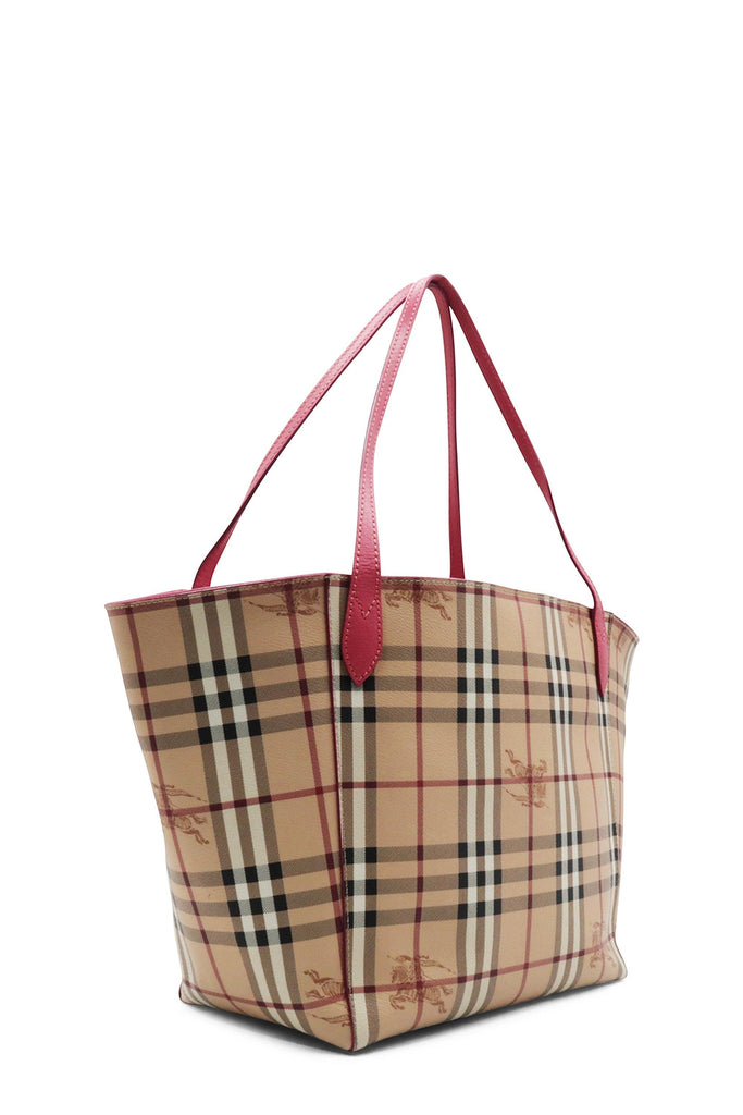 Haymarket Check Canter Tote Beige Pink - BURBERRY