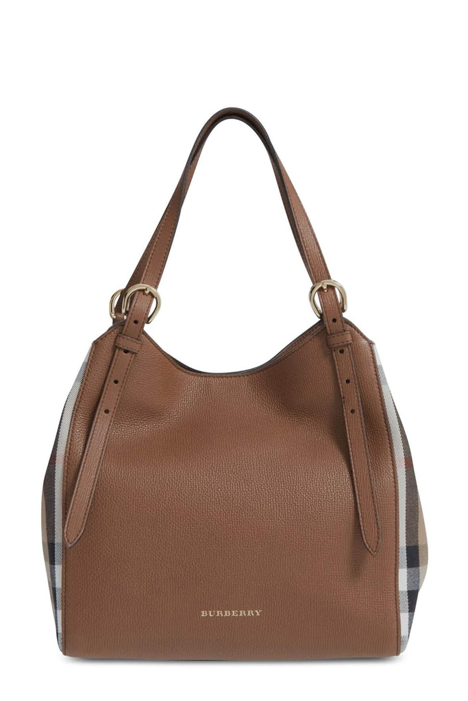 House Check Derby Canterbury Tote Brown Beige - Burberry