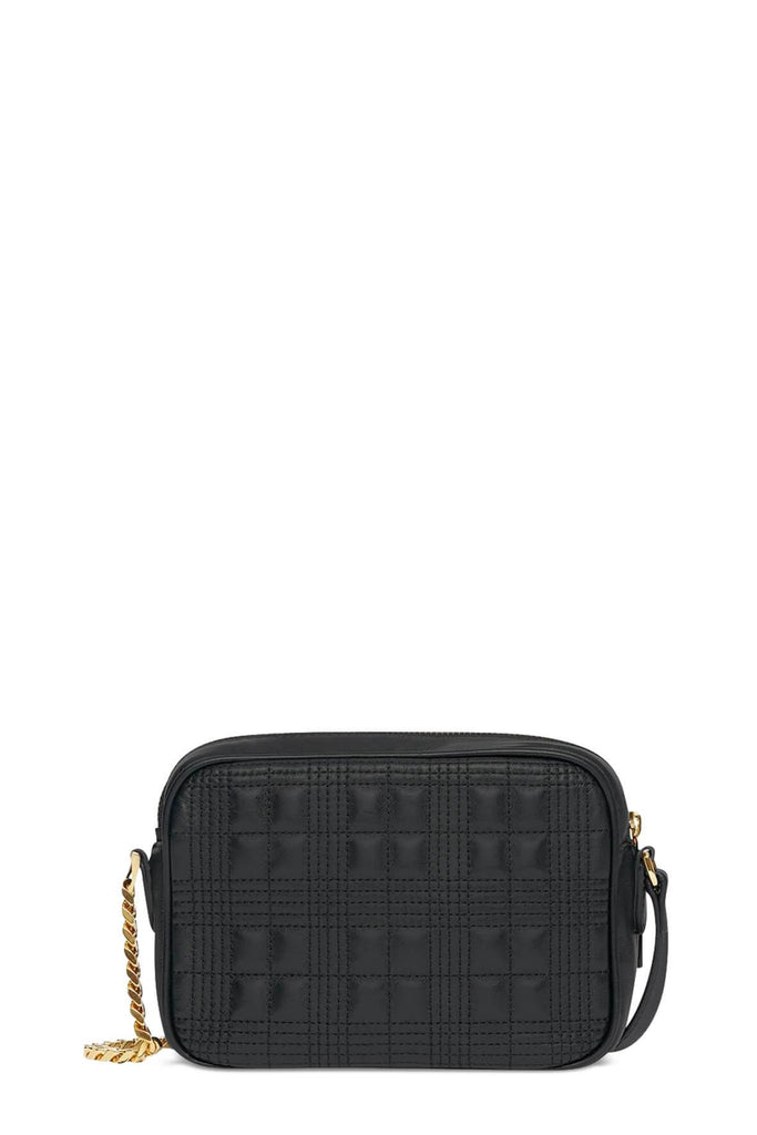 Small Quilted Check Camera Bag Black - BURBERRY