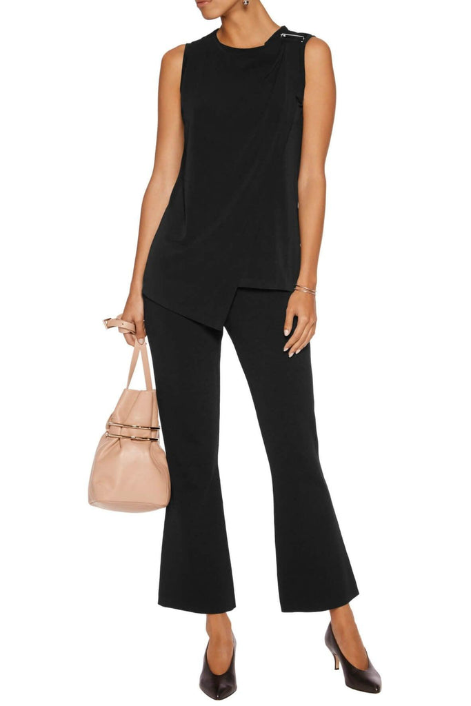 Embellished Wrap Effect Stretch Crepe Top - By Malene Birger