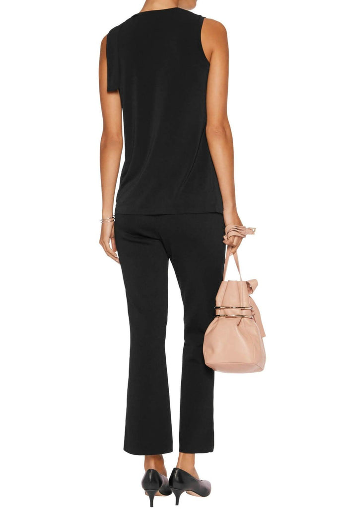 Embellished Wrap Effect Stretch Crepe Top - By Malene Birger