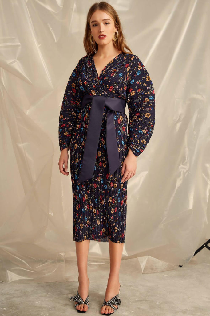 Decided Dress Navy Floral - C/Meo Collective