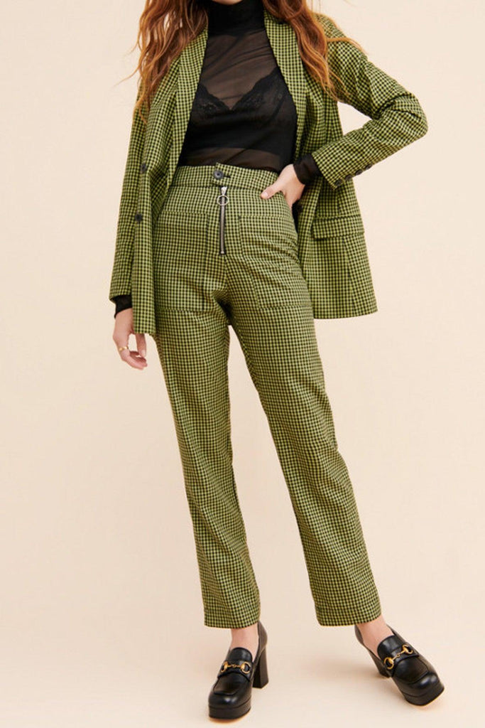 Keeyley High Waisted Check Trousers - Capulet