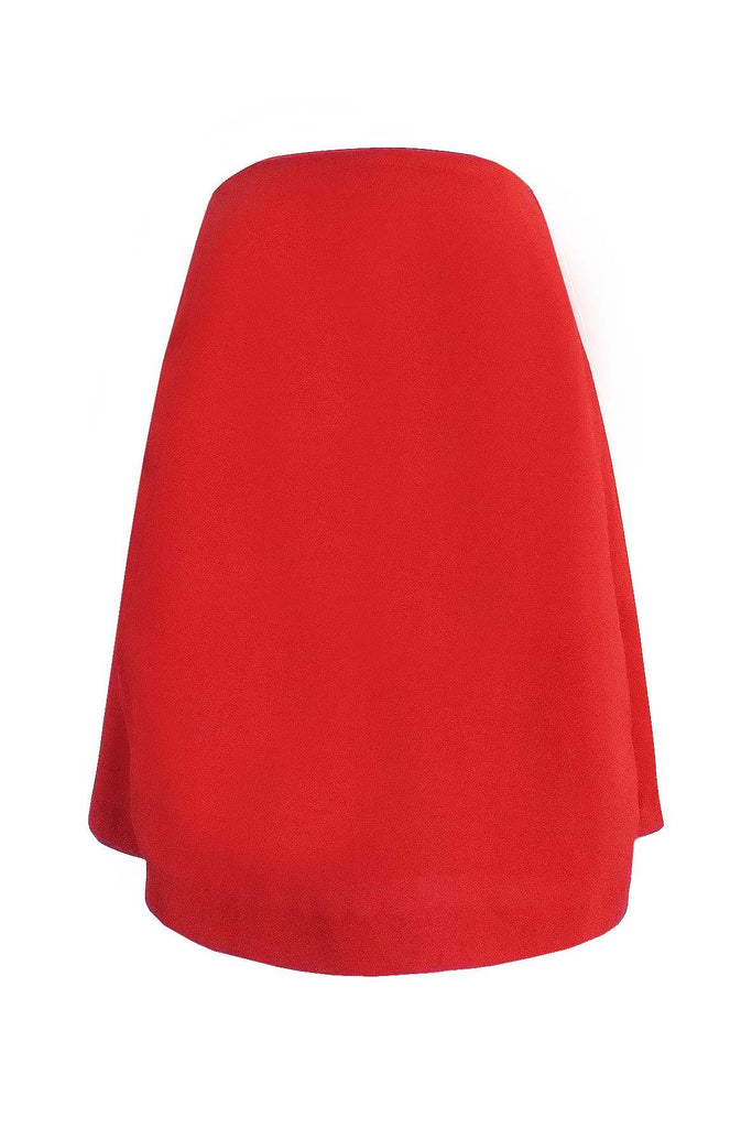 Split Front Red Short Skirt - Capulet