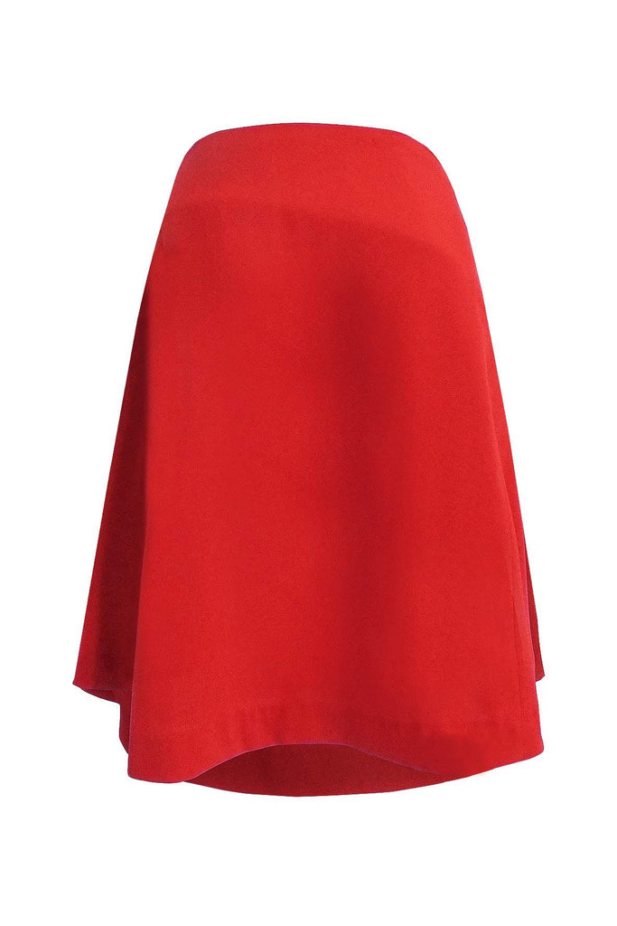 Split Front Red Short Skirt - Capulet