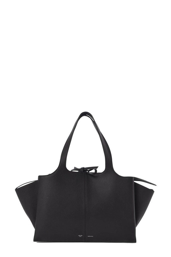 Medium Trifold Black in Grained Leather - Celine