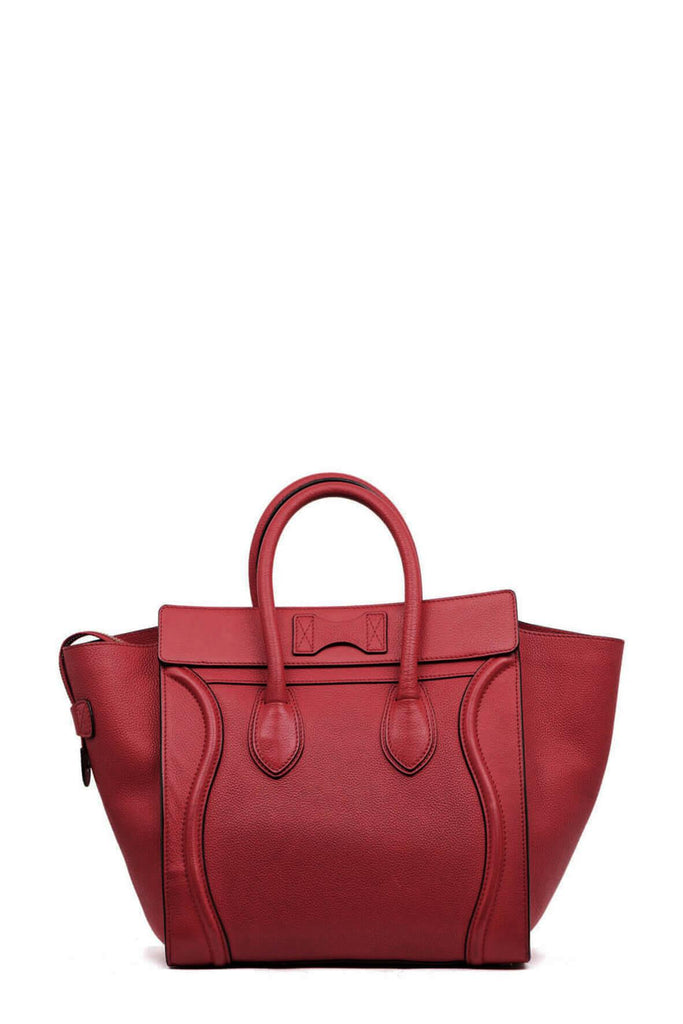 Mini Luggage Deep Red with Gold Hardware - Celine