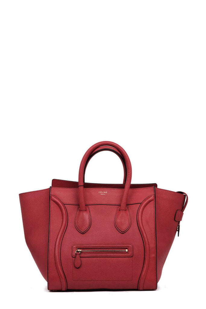 Mini Luggage Deep Red with Gold Hardware - Celine