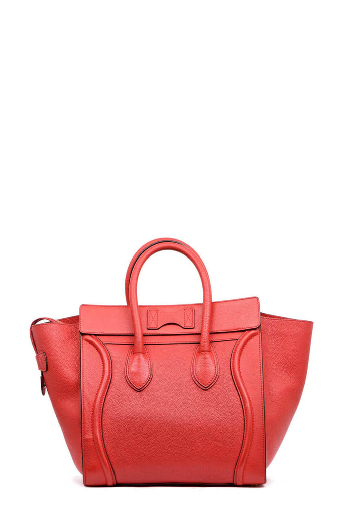 Mini Luggage Red with Silver Hardware - CELINE
