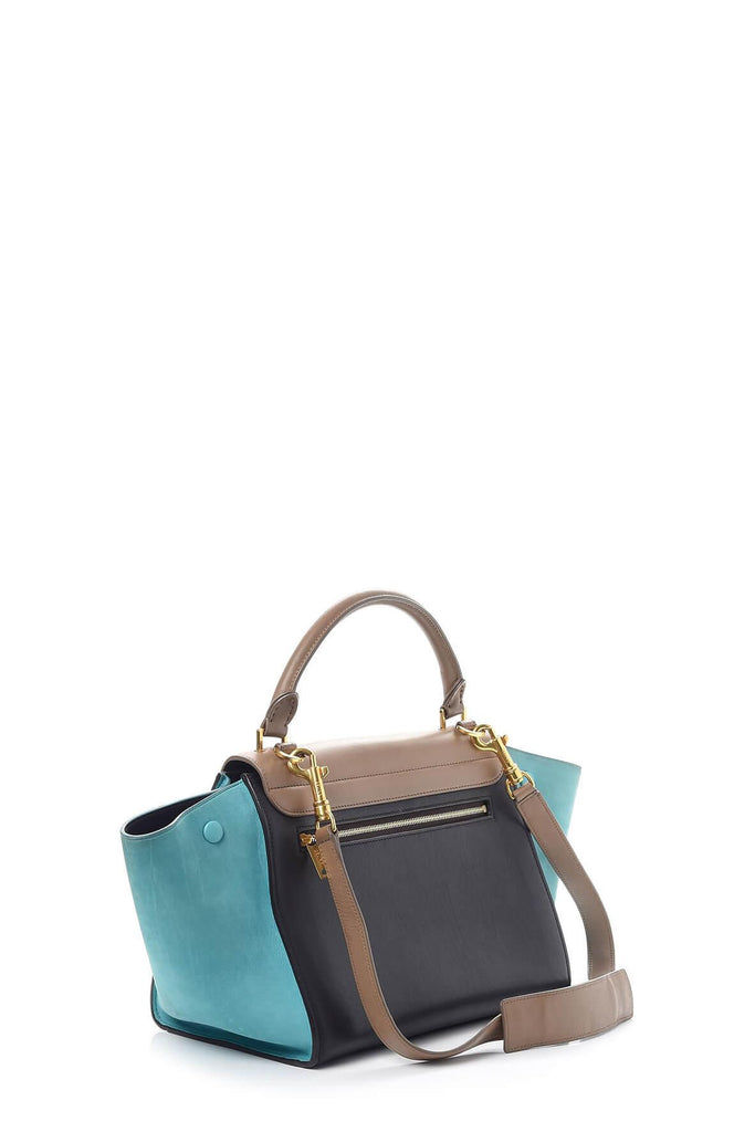 Trapeze Small Tricolor Brown Teal - CELINE