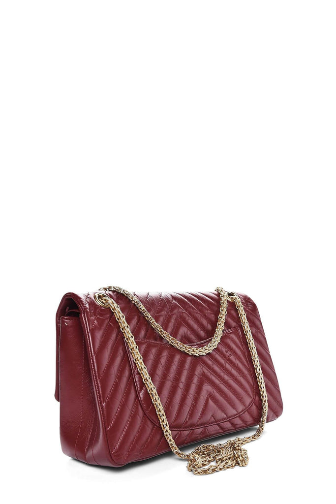 Chevron Lambskin Reissue 2.55 Classic Flap Bag Red with Gold Hardware - Chanel