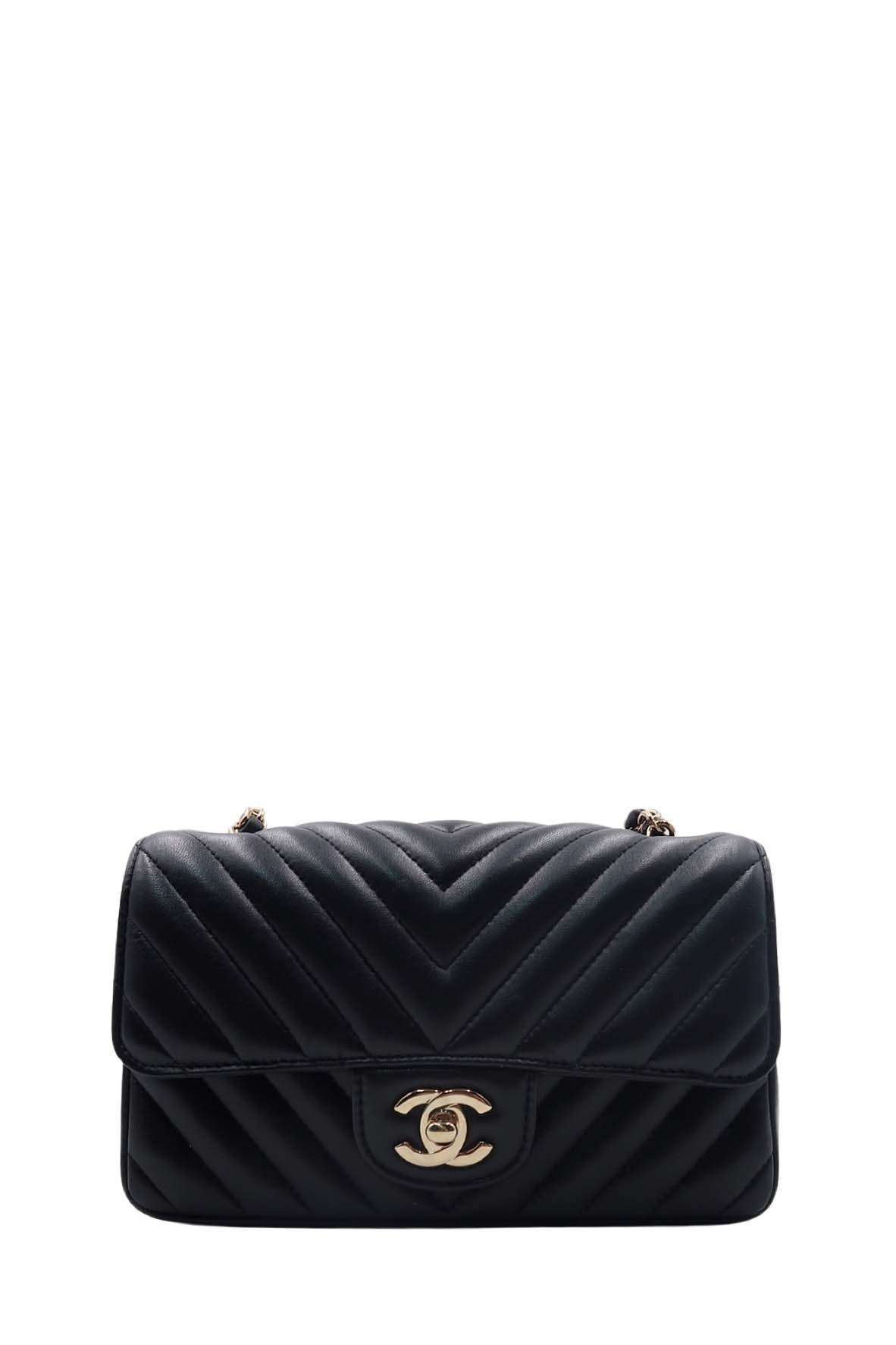 Chanel // Black Quilted CC Pearl Crush Mini Rectangular Flap Bag