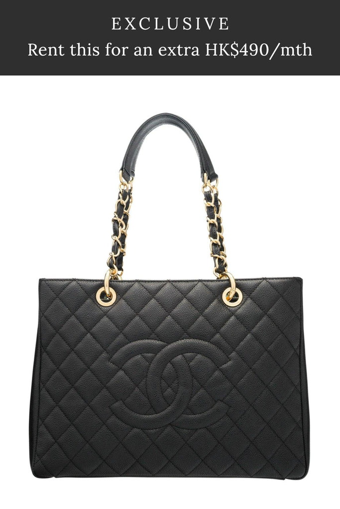 Grand Shopping Tote Black with Gold Hardware - CHANEL