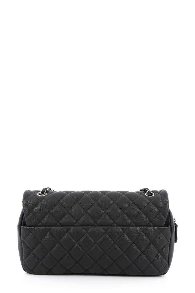 Jumbo Caviar Easy Flap Black with Silver Hardware - CHANEL