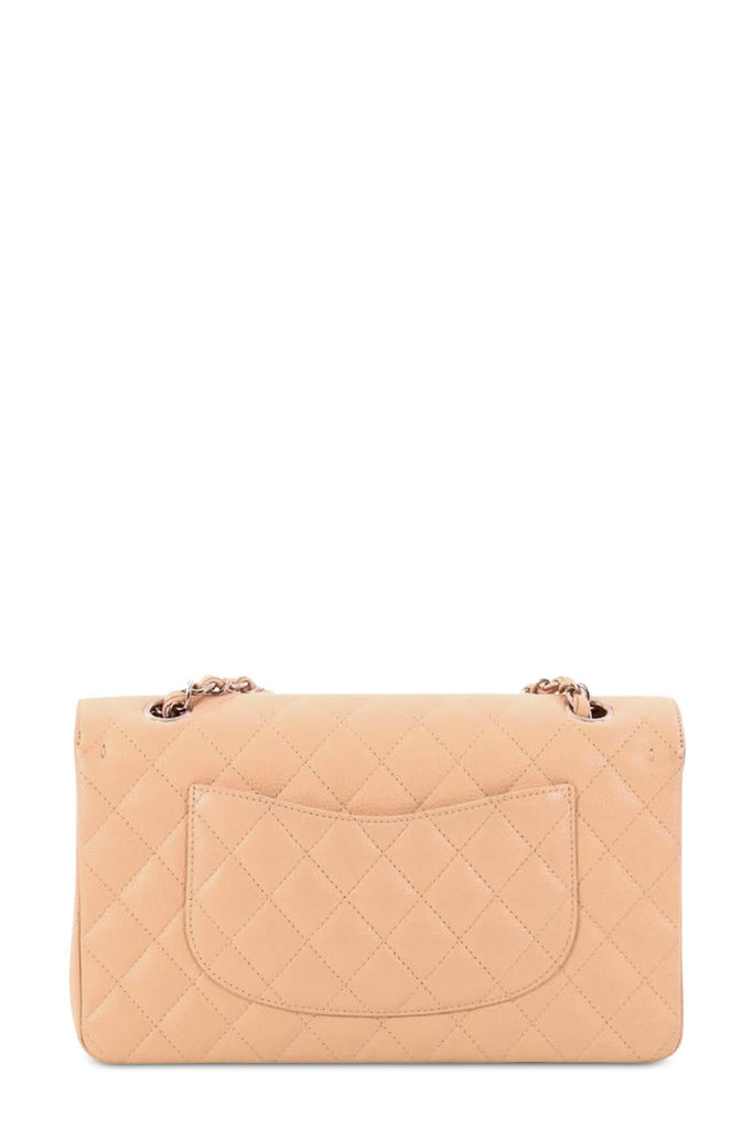 Quilted Caviar Medium Classic Flap Bag Beige with Silver Hardware - CHANEL
