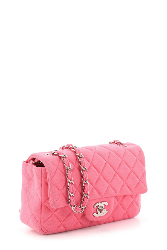 Mini Classic Single Flap Bag Pink Jersey - Chanel