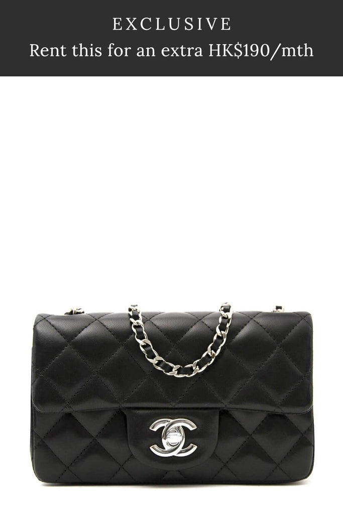 Quilted Lambskin Mini Classic Single Flap Bag Black with Silver Hardware - CHANEL