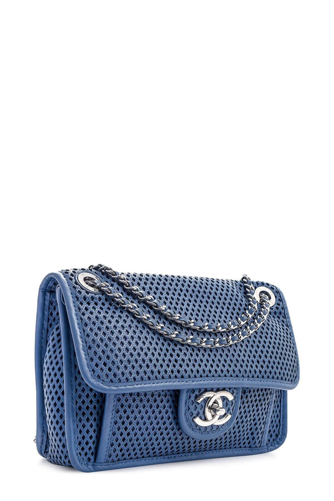 Perforated Up in The Air Small Flap Bag Blue - Chanel