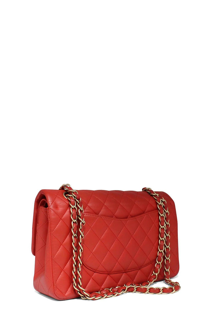 Quilted Lambskin Medium Classic Flap Bag Red with Gold Hardware - CHANEL