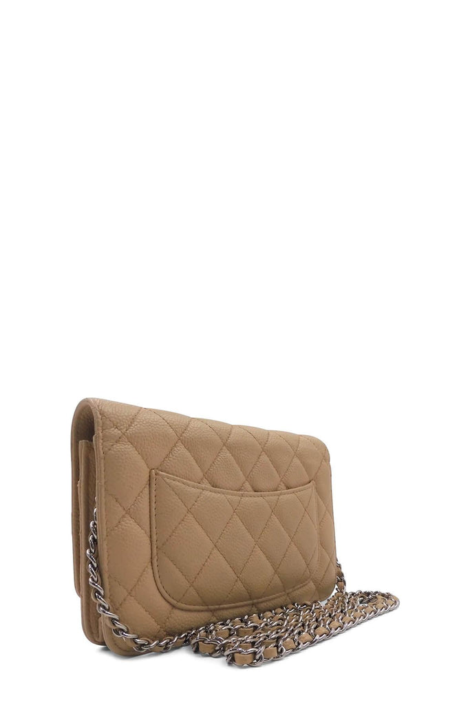 Quilted Caviar Classic Wallet on Chain Beige - CHANEL