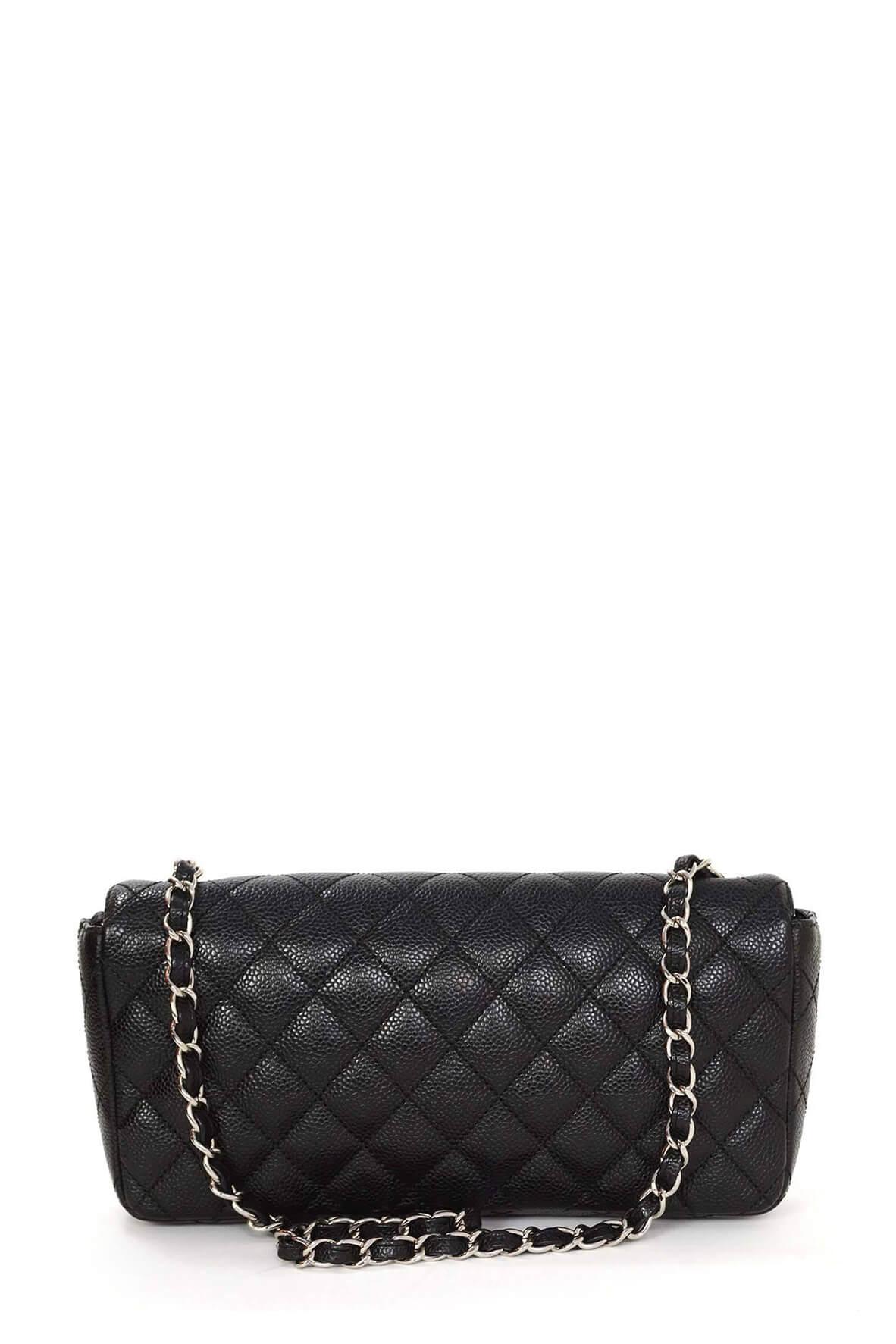 CHANEL Caviar Quilted East West Flap White 103561