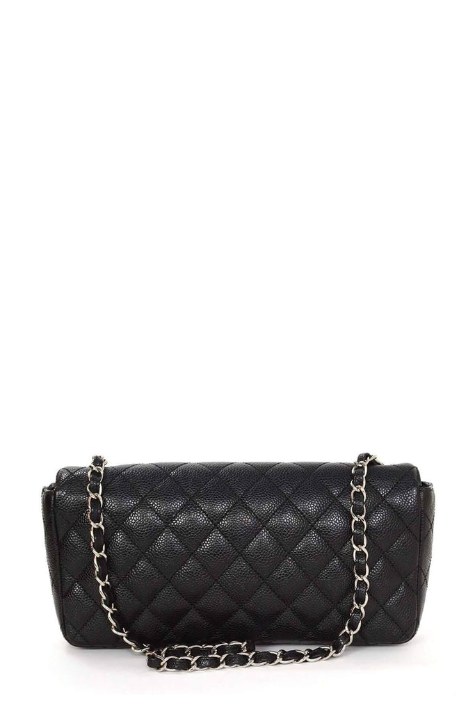 Quilted Caviar East West Flap Bag Black - Chanel