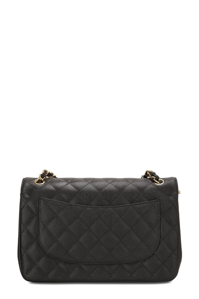 Quilted Caviar Jumbo Classic Flap Bag Black with Gold Hardware - CHANEL