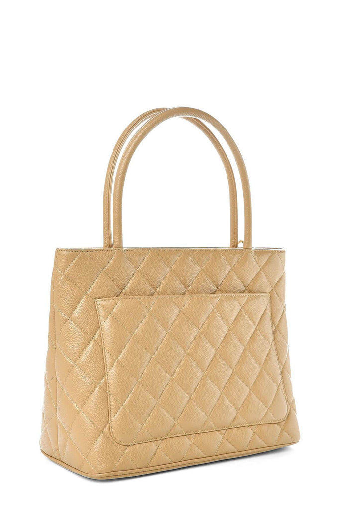 Quilted Caviar Medallion Tote Beige - Chanel