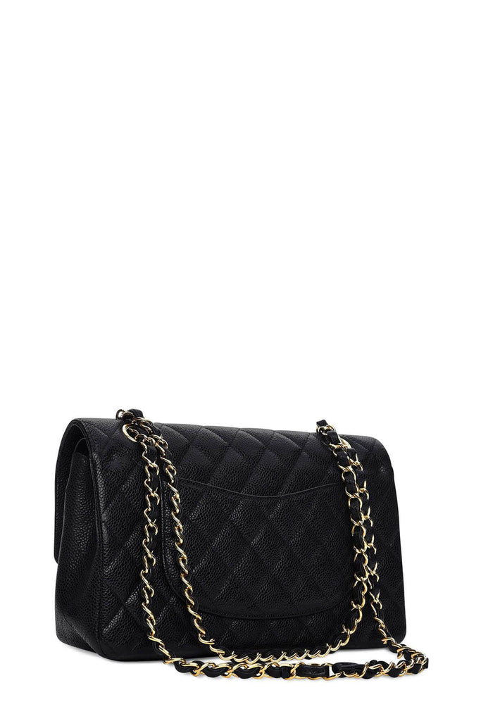 Quilted Caviar Medium Classic Flap Bag Black with Gold Hardware - CHANEL