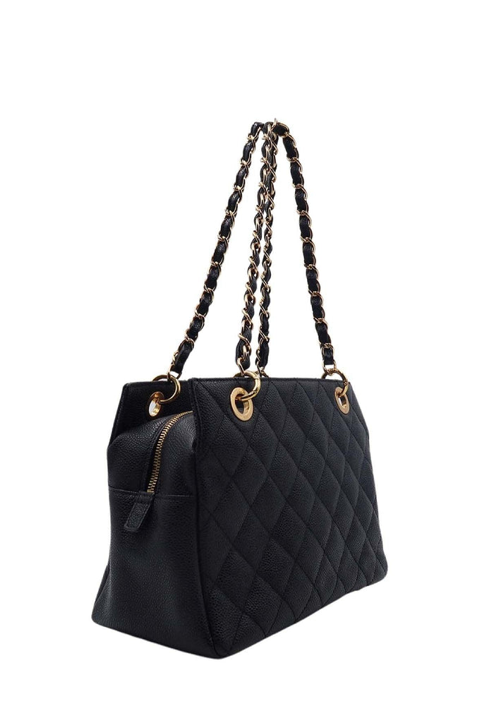 Quilted Caviar Petite Timeless Shopping Tote Black - CHANEL