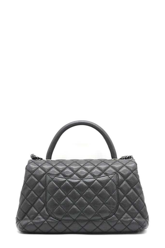 Quilted Caviar Small Coco Top Handle Bag Black - Chanel